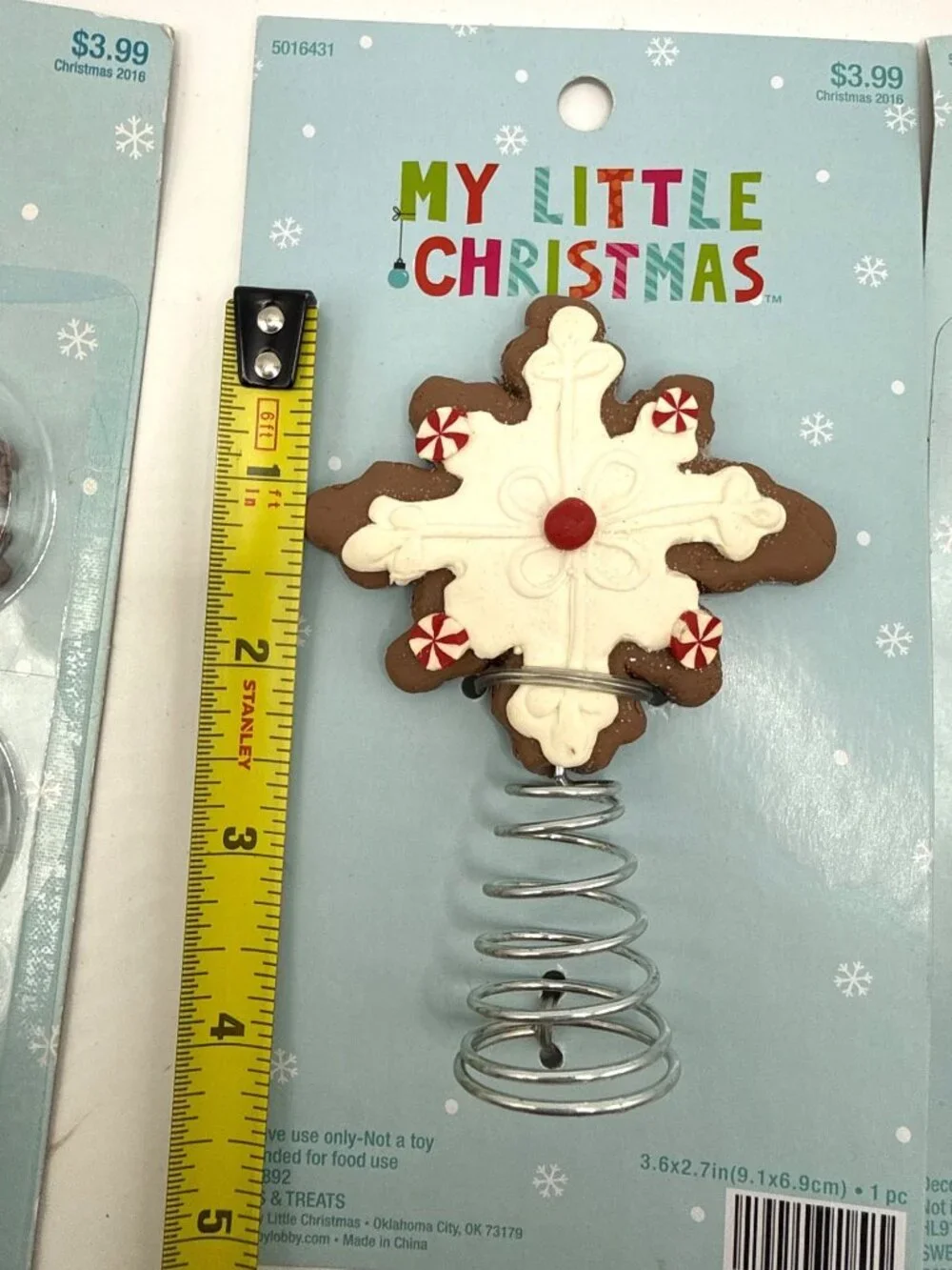 Mini Ornaments & Tree Topper Set My Little Christmas Gingerbread Snowflake 2016